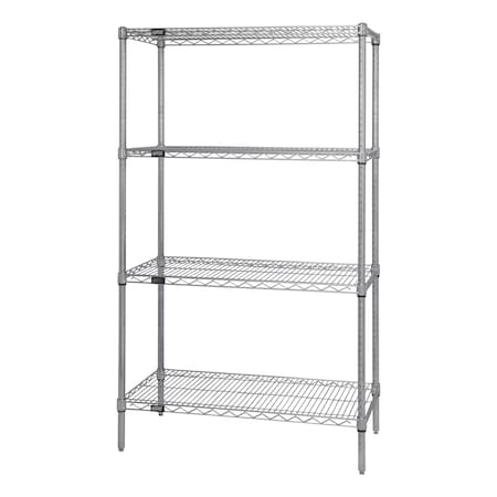 Quantum Storage Systems Wire Shelving Unit, Starter, 800 lb., Steel WR86-2448C